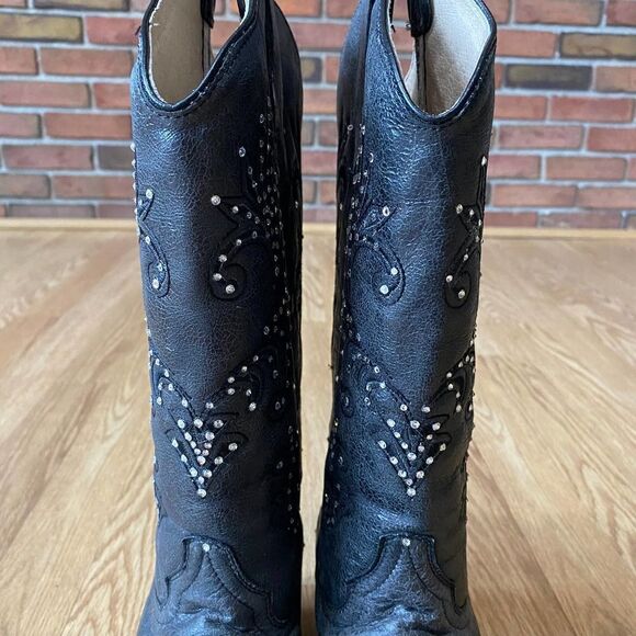 Circle G Corral Boot Co. Cowboy Boots with Swarovski Crystals Gray 11 - Picture 4 of 14